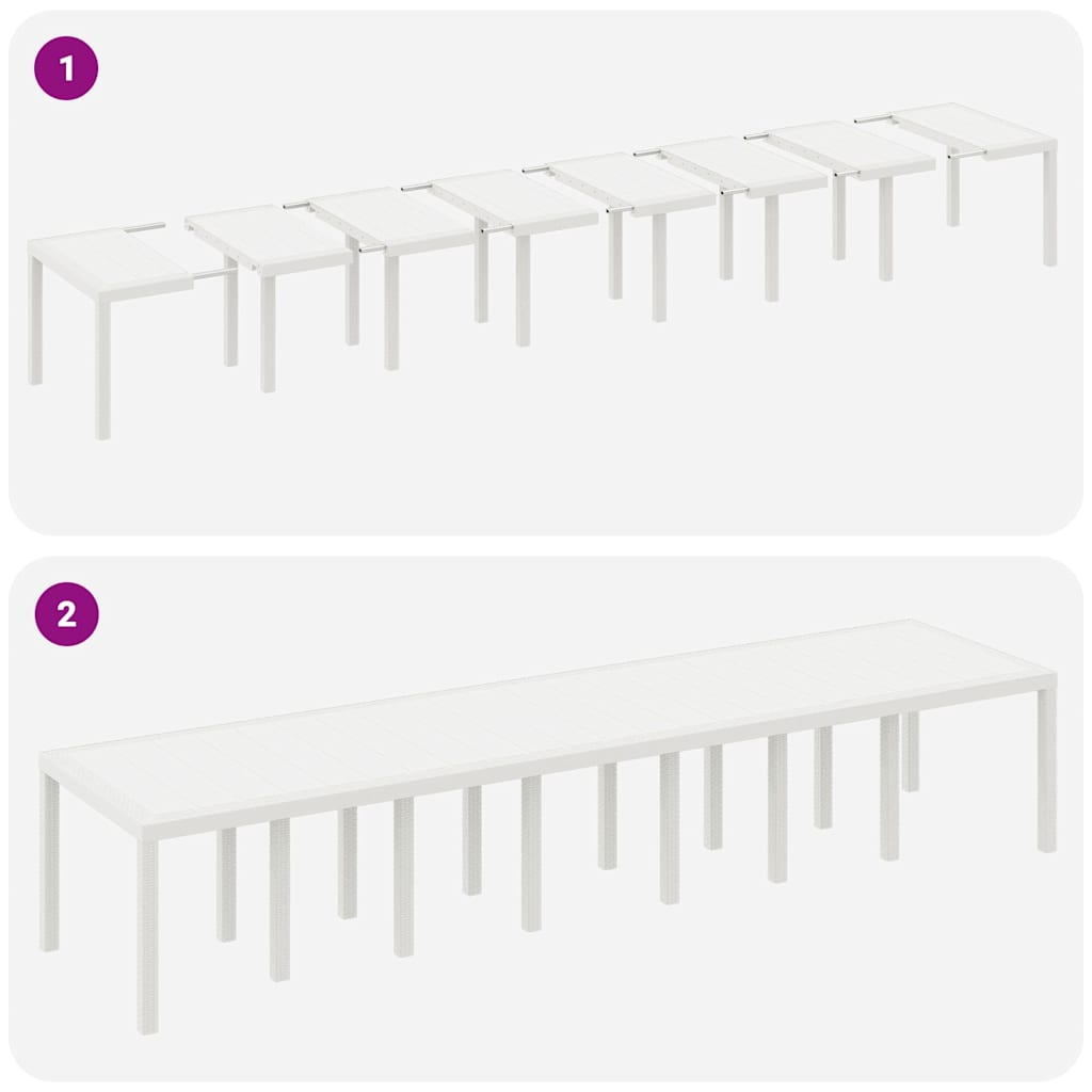 Tuin Eettafelset met kussens 17 st Wit PP