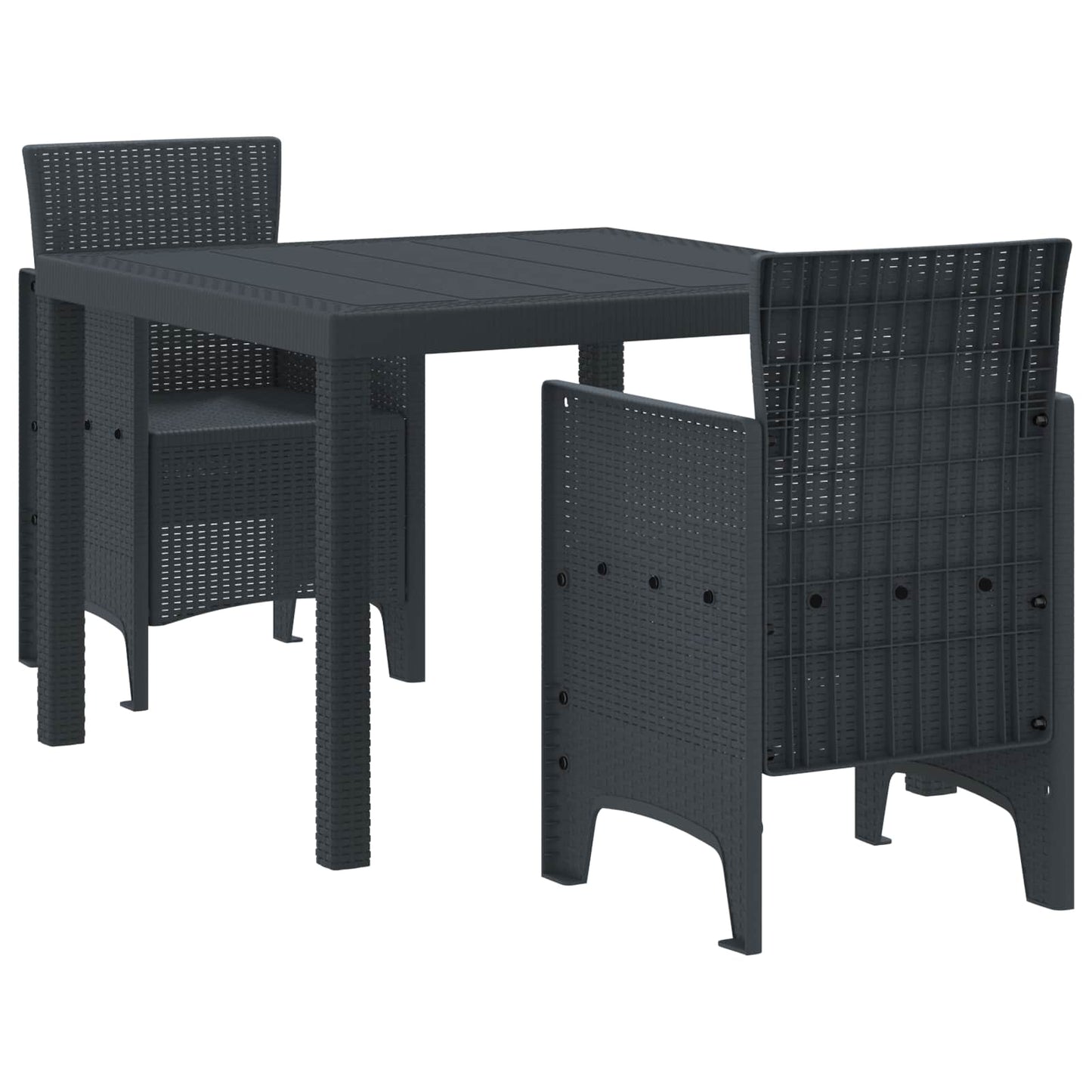 Tuin Eetset 3 pcs Antraciet Polypropyleen