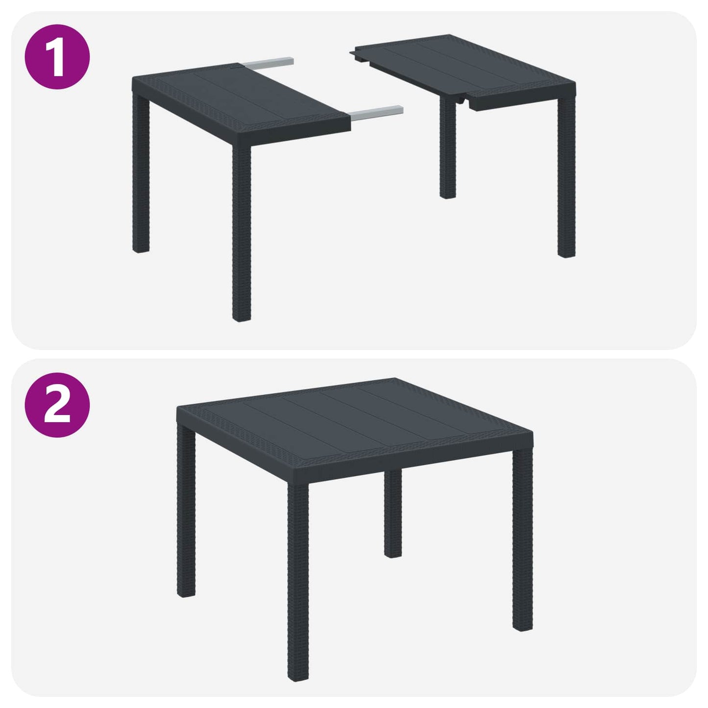 Tuin Eetset 3 pcs Antraciet Polypropyleen