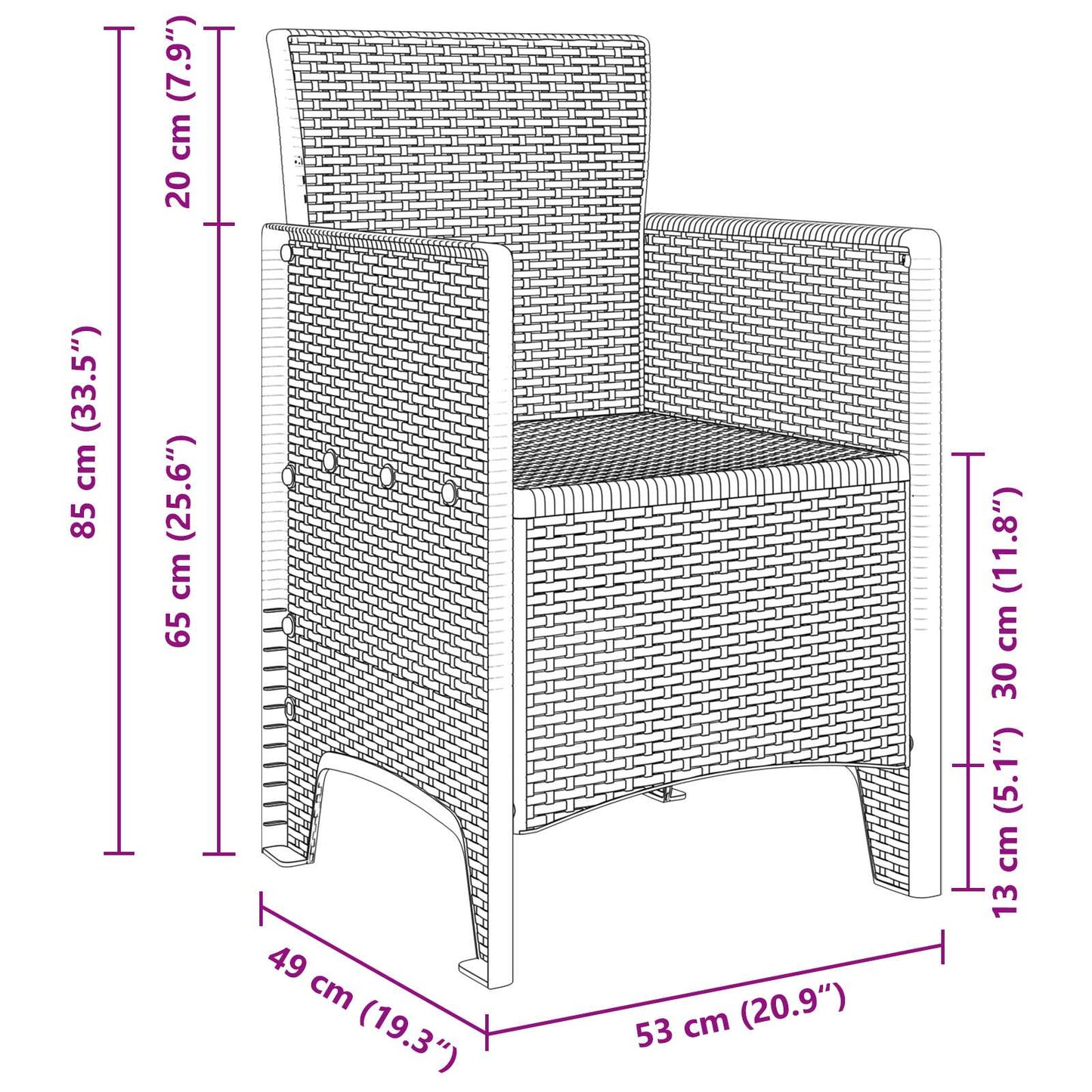 Tuin Eetset 3 pcs Antraciet Polypropyleen