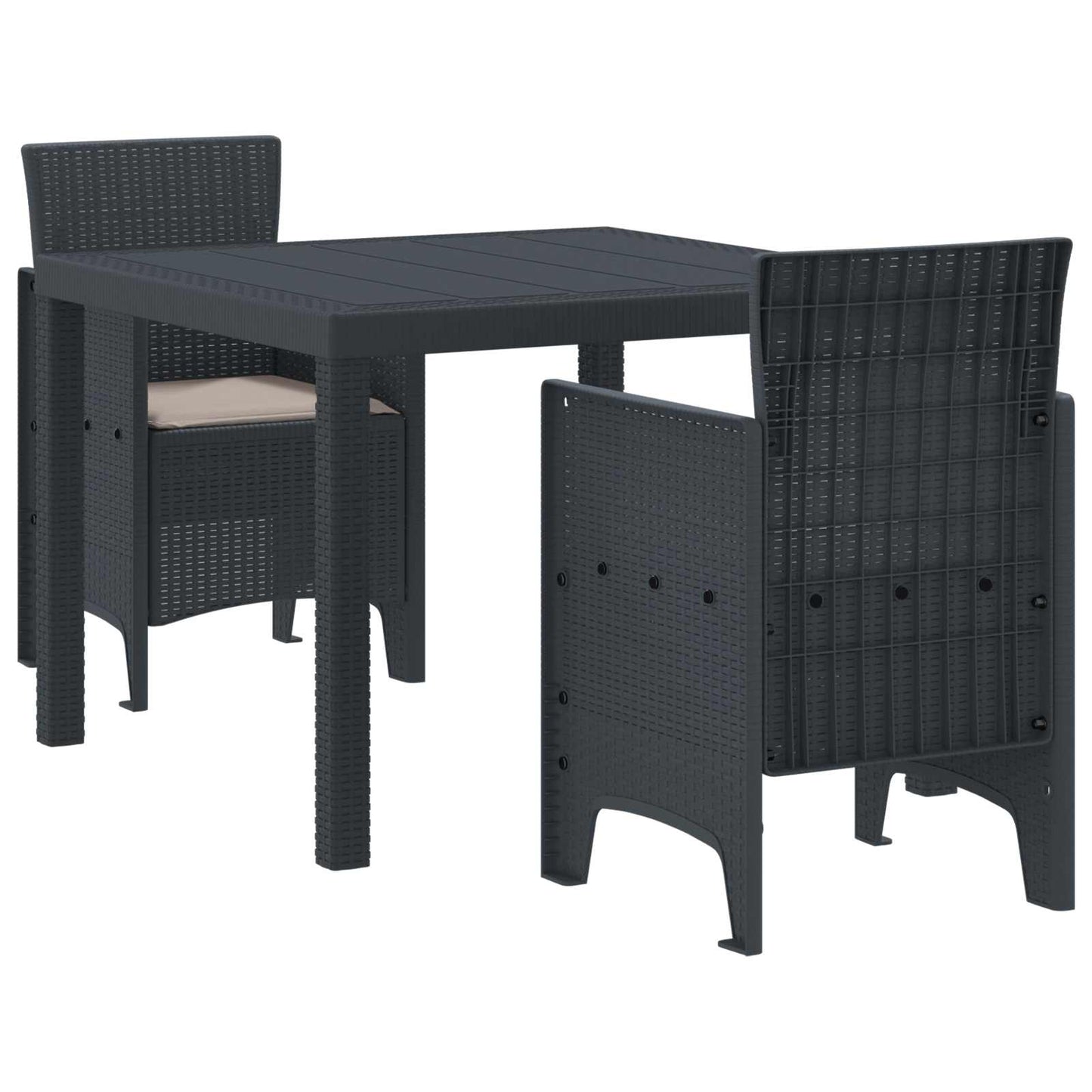 Tuin Eetset 3 pcs Antraciet Polypropyleen