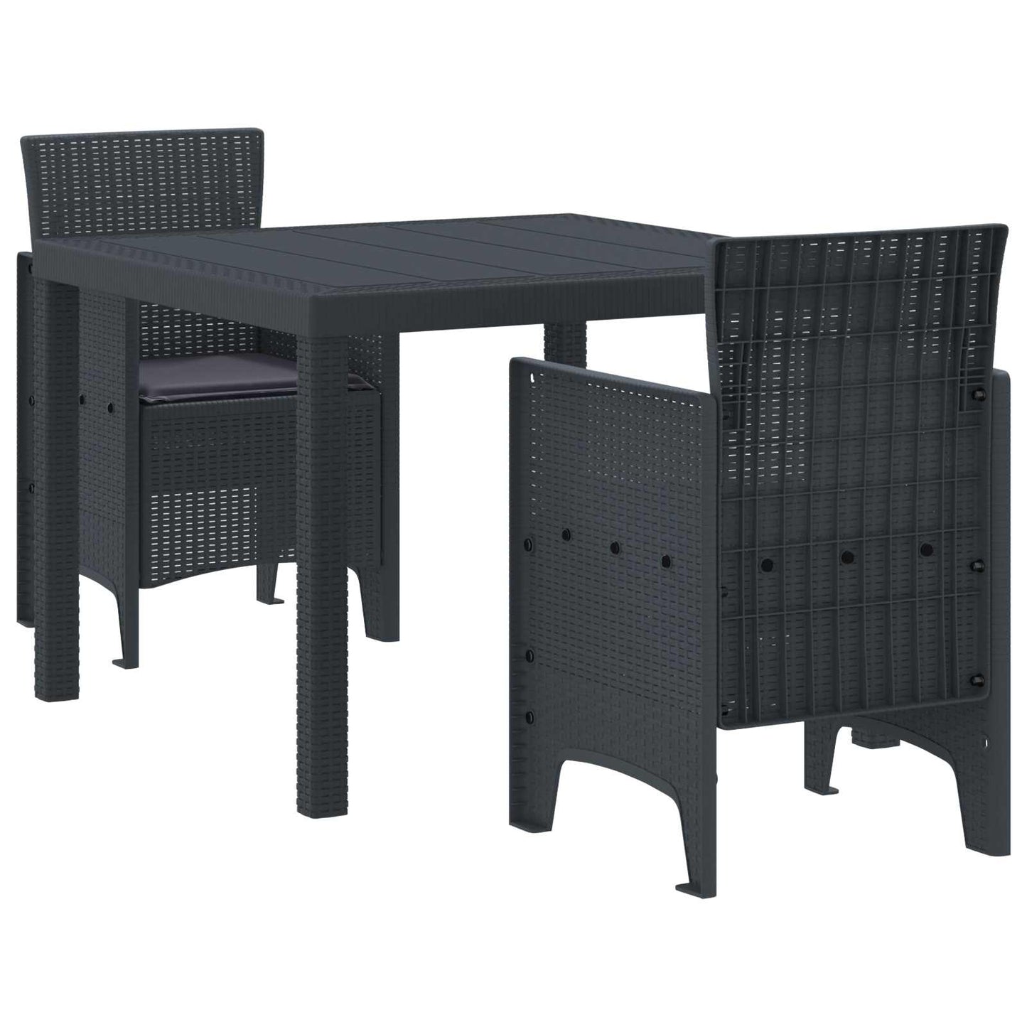 Tuin Eetset 3 pcs Antraciet Polypropyleen
