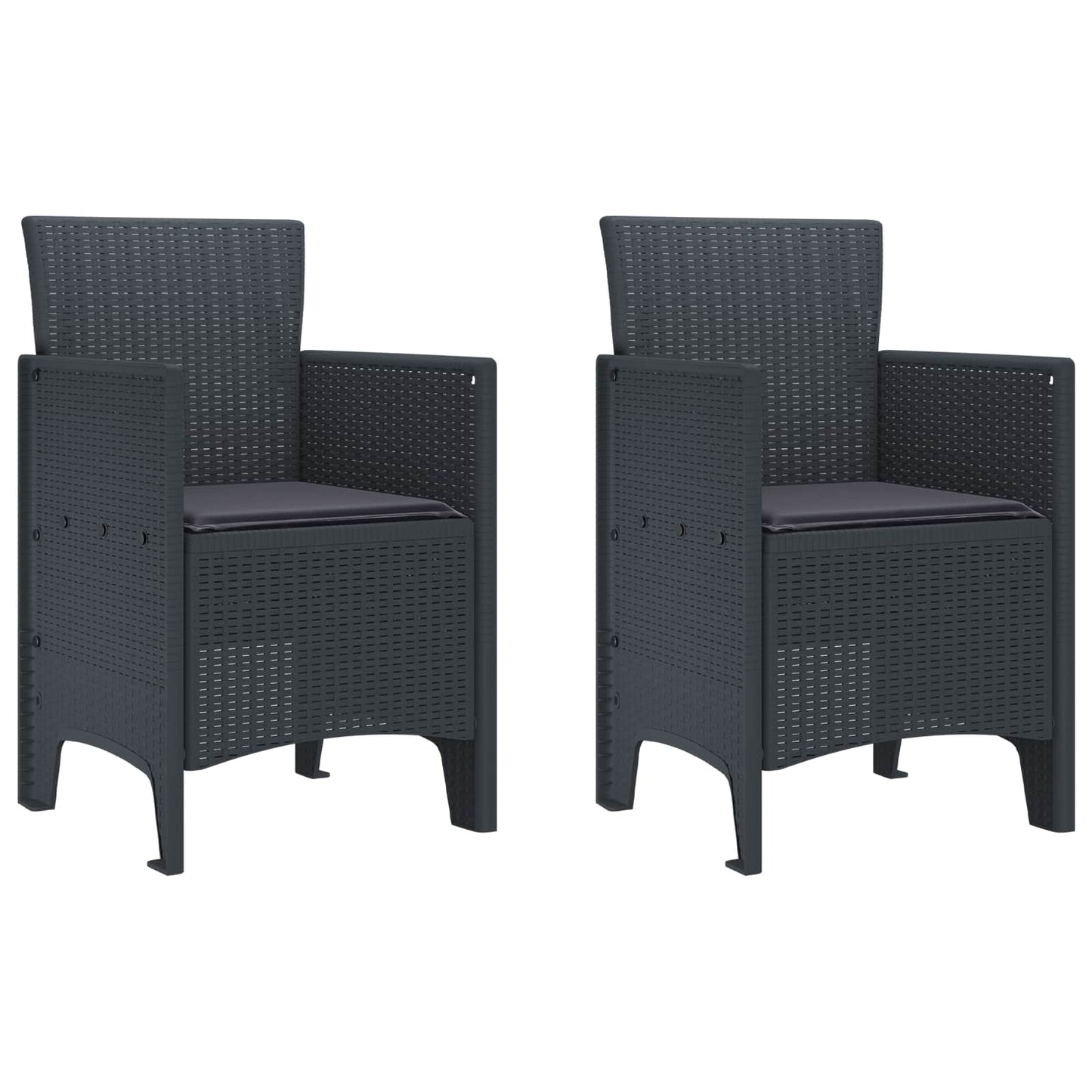 Tuin Eetset 3 pcs Antraciet Polypropyleen