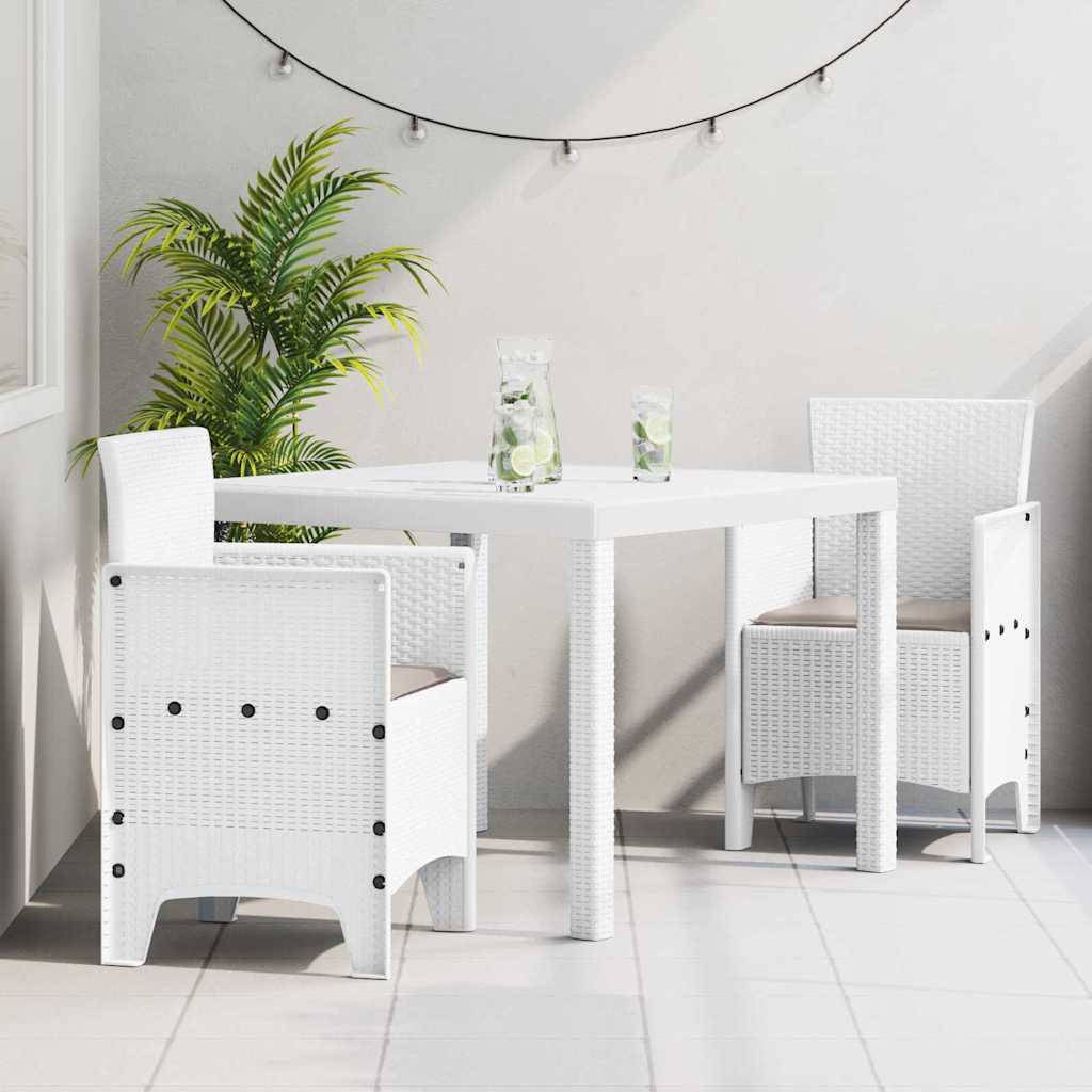 Tuin Eetset 3 pcs Wit Polypropyleen is nu te koop bij PeponiXL, paradijselijk wonen!