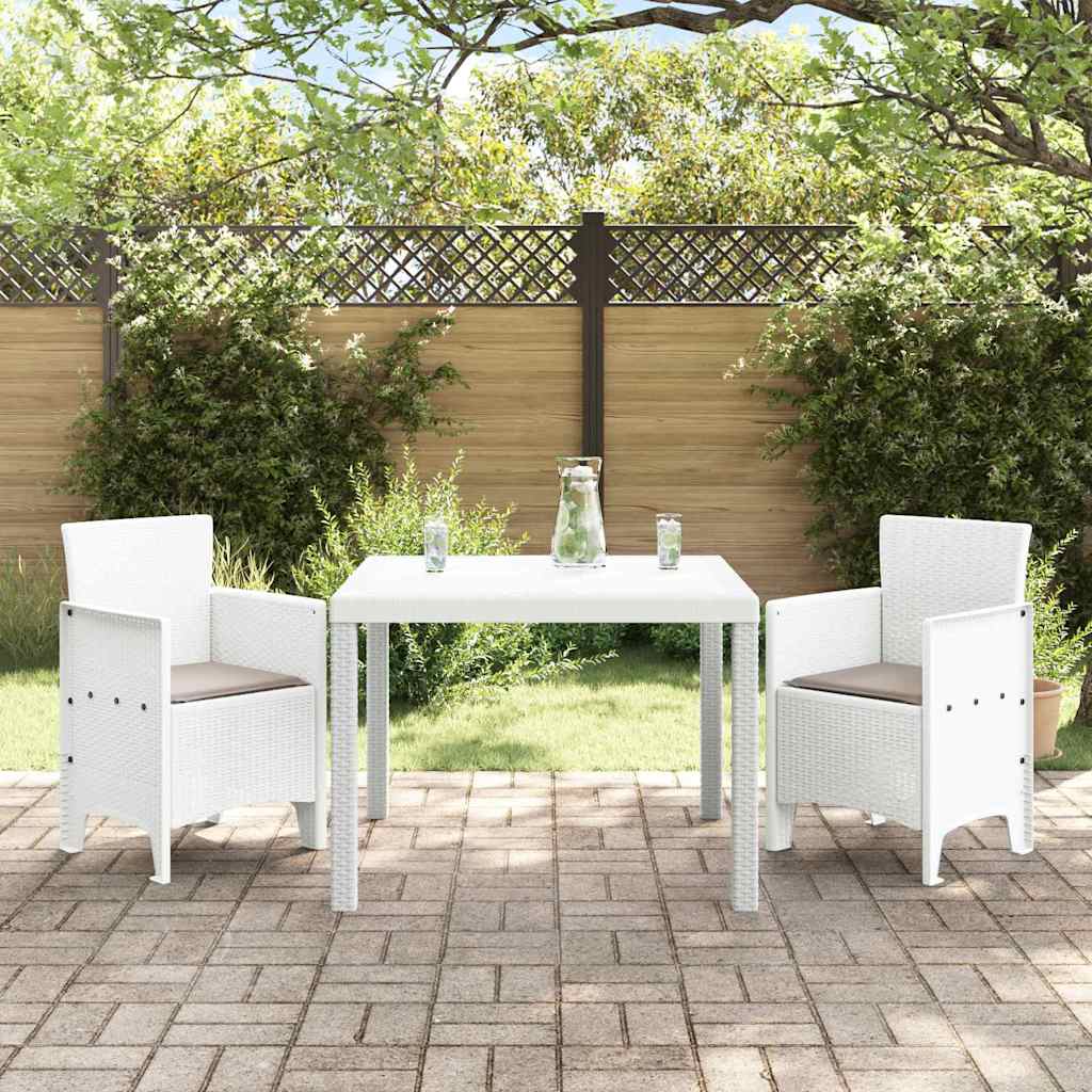 Tuin Eetset 3 pcs Wit Polypropyleen is nu te koop bij PeponiXL, paradijselijk wonen!