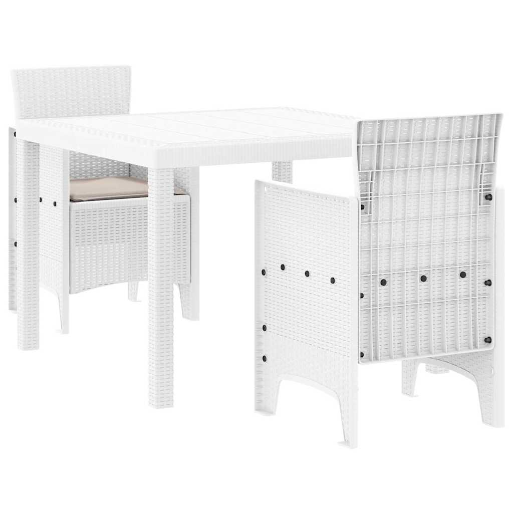 Tuin Eetset 3 pcs Wit Polypropyleen is nu te koop bij PeponiXL, paradijselijk wonen!