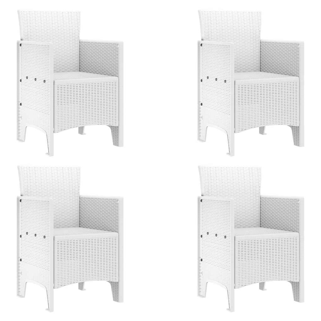Tuin Eetset 5 pcs Wit Polt riet is nu te koop bij PeponiXL, paradijselijk wonen!