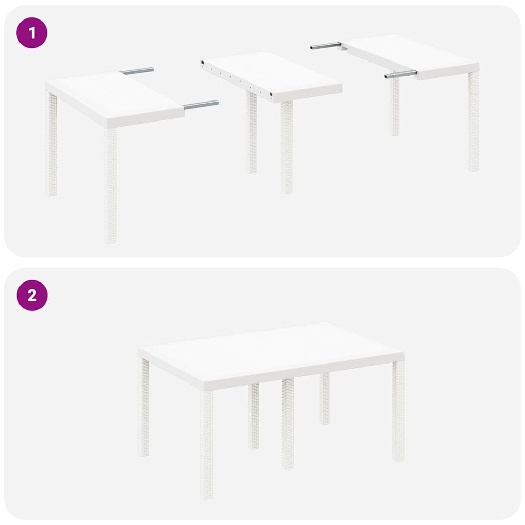 Tuin Eetset 5 pcs Wit Polt riet is nu te koop bij PeponiXL, paradijselijk wonen!