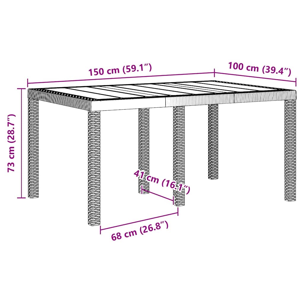 Tuin Eetset 5 pcs Wit Polt riet is nu te koop bij PeponiXL, paradijselijk wonen!