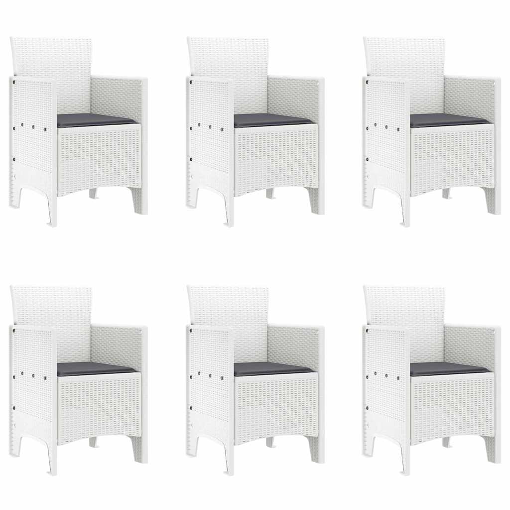 Tuin Eetset 7 pcs Wit Polypropyleen is nu te koop bij PeponiXL, paradijselijk wonen!