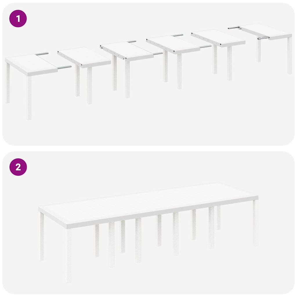 Tuin Eetset 11 pcs Wit Rattan en Staal is nu te koop bij PeponiXL, paradijselijk wonen!