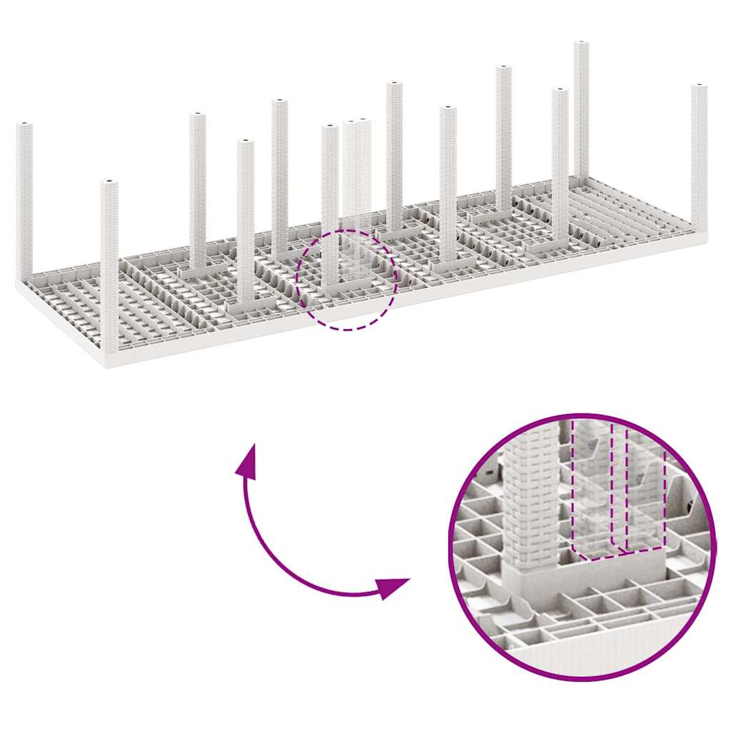 Tuin Eetset met kussen 11 pcs Wit Poly rattan en Aluminium is nu te koop bij PeponiXL, paradijselijk wonen!
