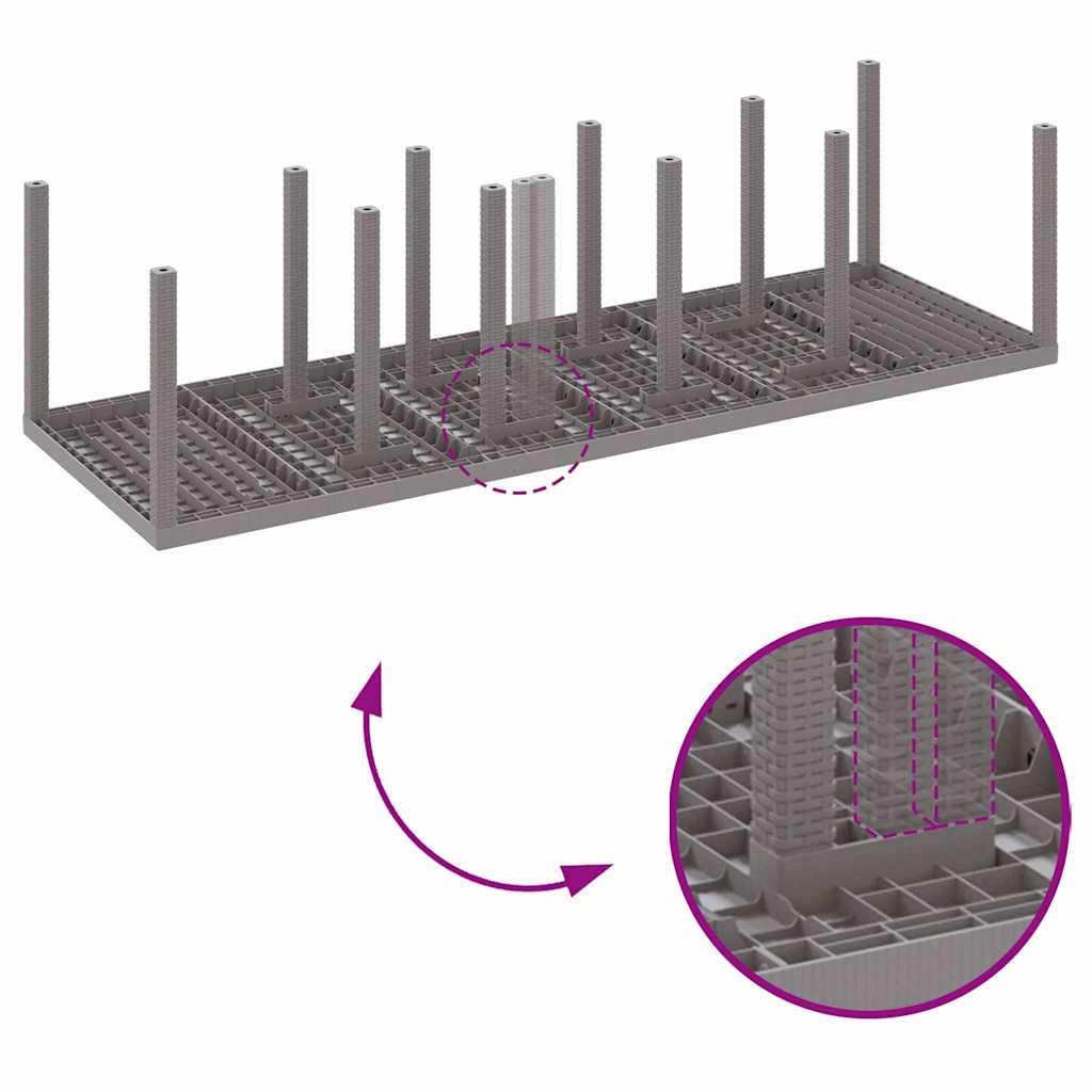 Tuin Eetset met kussen 11 pcs Lichtgrijs Poly riet is nu te koop bij PeponiXL, paradijselijk wonen!
