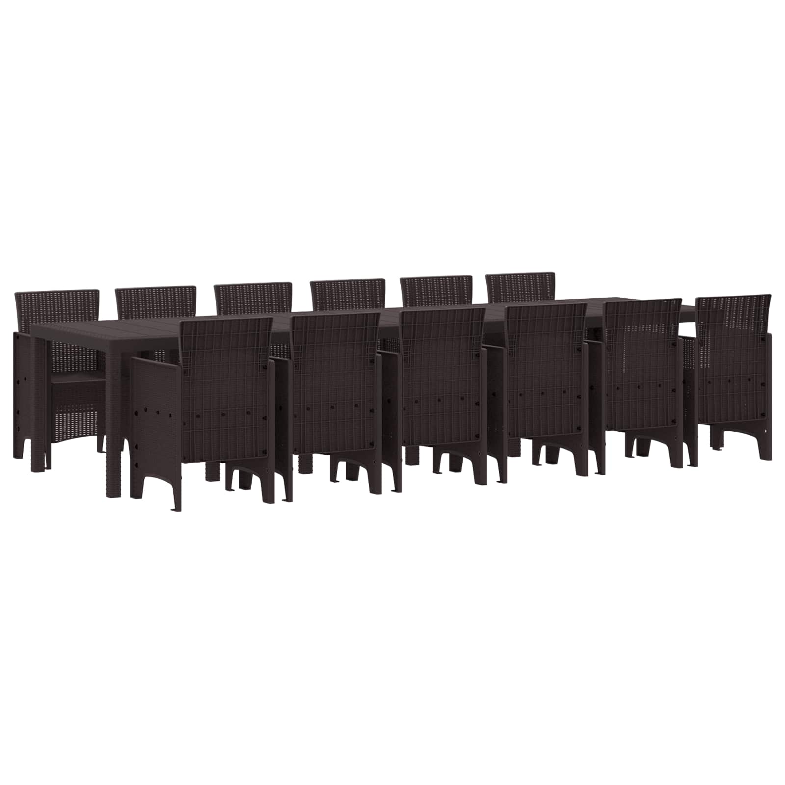 Tuin Eetset 13 pcs Bruin Polt riet is nu te koop bij PeponiXL, paradijselijk wonen!