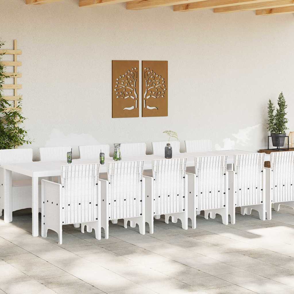 Tuin Eetset 13 pcs Wit Polt riet is nu te koop bij PeponiXL, paradijselijk wonen!
