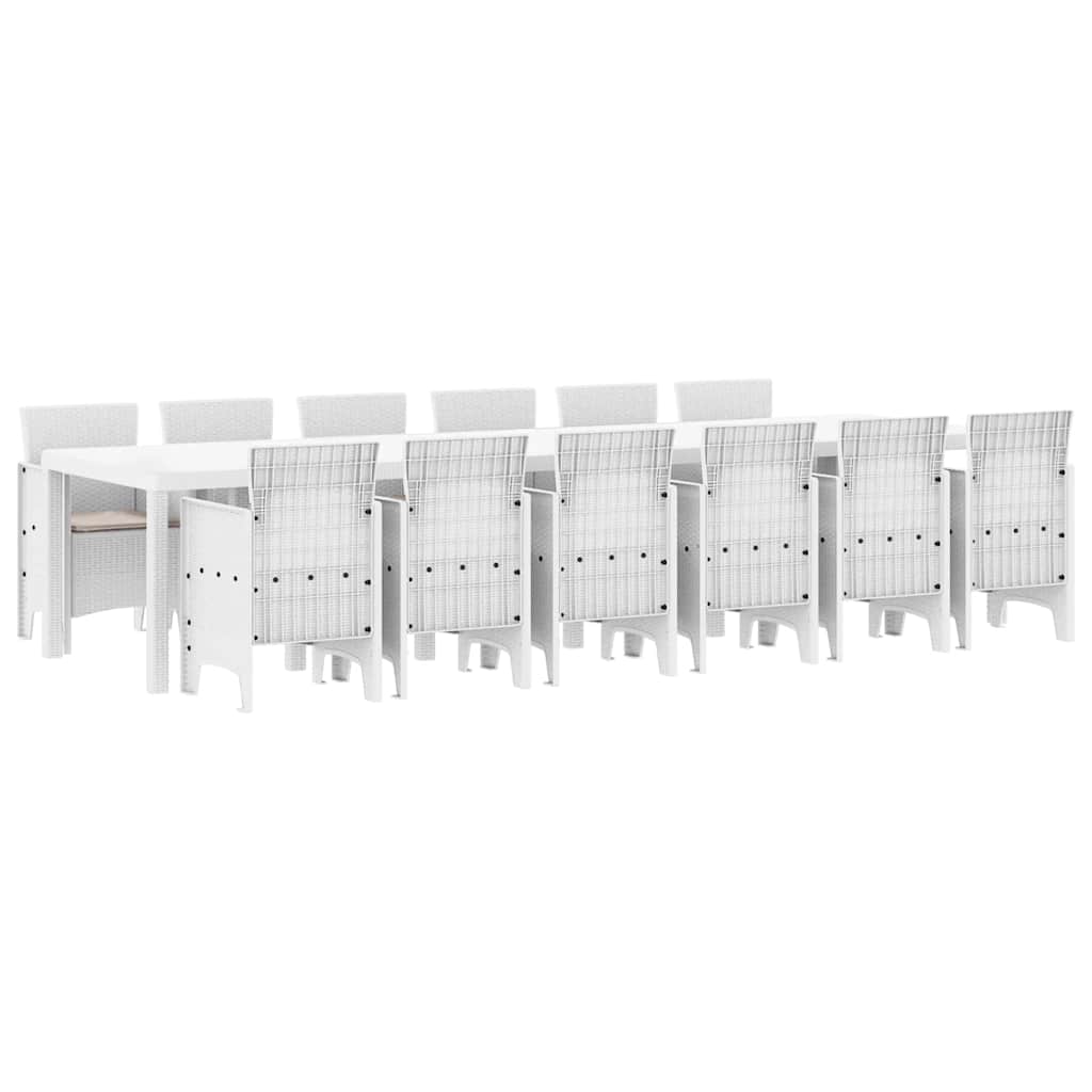 Tuin Eetset 13 pcs Wit Polt riet is nu te koop bij PeponiXL, paradijselijk wonen!