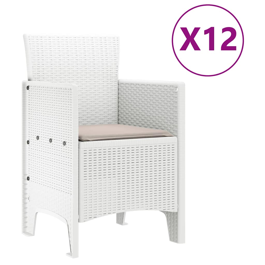 Tuin Eetset 13 pcs Wit Polt riet is nu te koop bij PeponiXL, paradijselijk wonen!