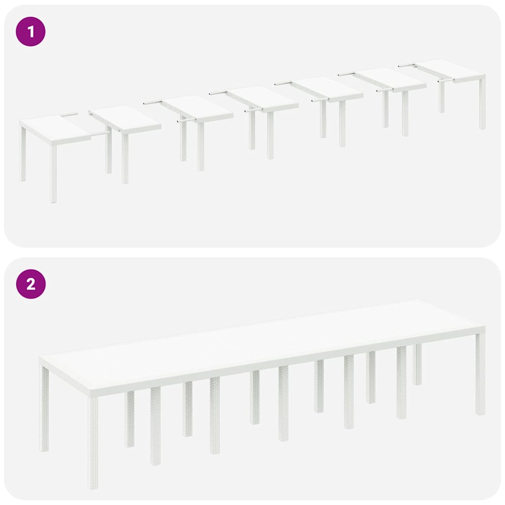 Tuin Eetset 13 pcs Wit Polt riet is nu te koop bij PeponiXL, paradijselijk wonen!