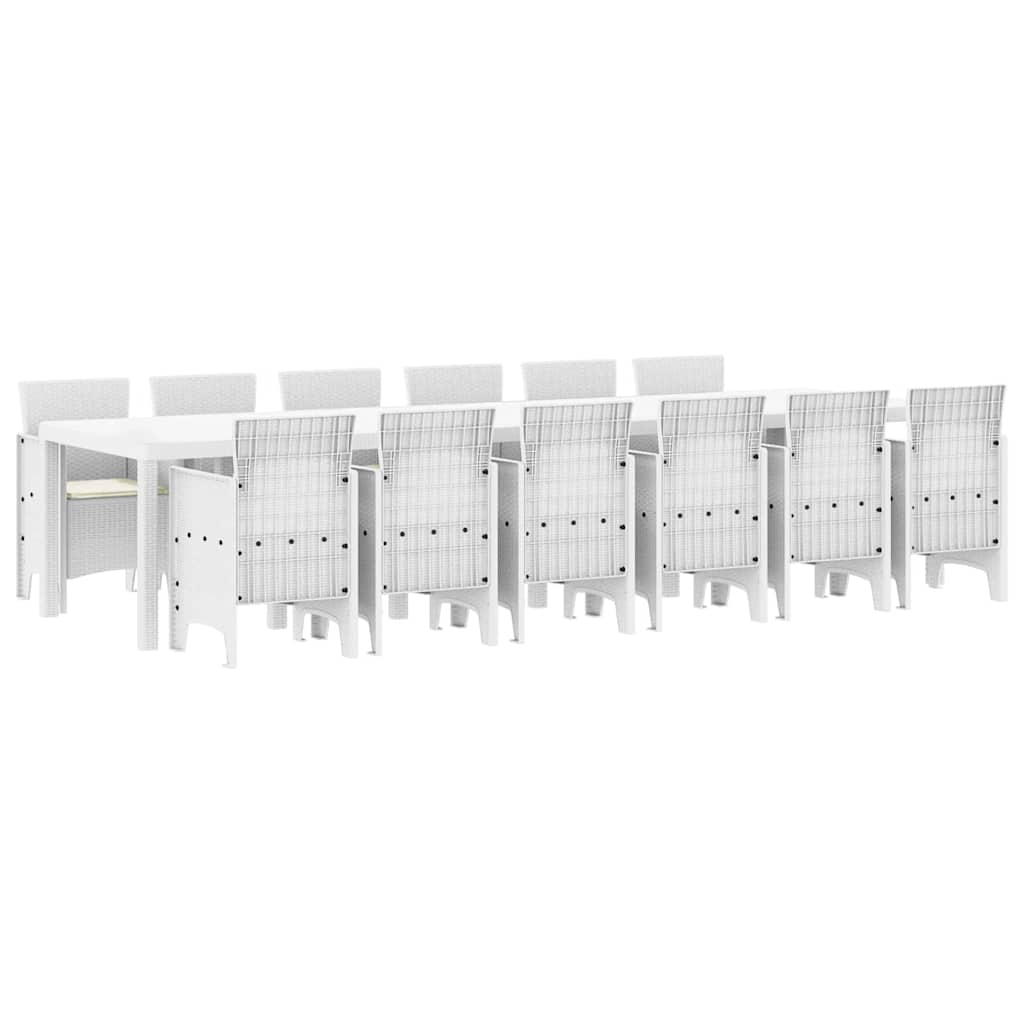 Tuin Eetset 13 pcs Wit Polt riet is nu te koop bij PeponiXL, paradijselijk wonen!