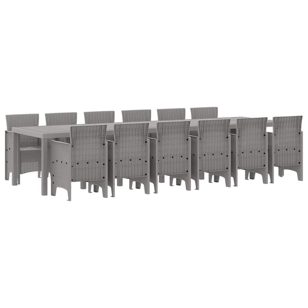 Tuin Eetset 13 pcs Lichtgrijs Polt riet is nu te koop bij PeponiXL, paradijselijk wonen!