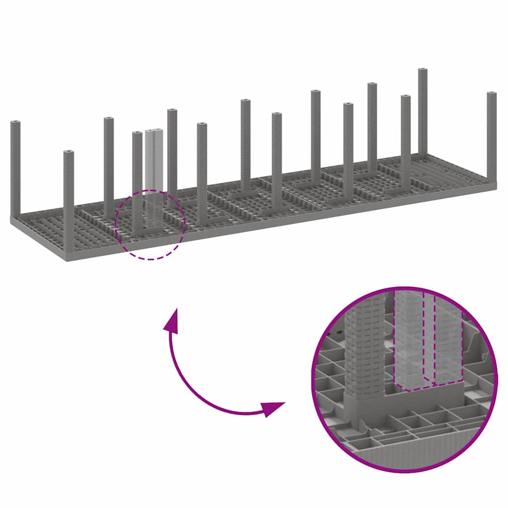 Tuin Eetset 13 pcs Lichtgrijs Polt riet is nu te koop bij PeponiXL, paradijselijk wonen!