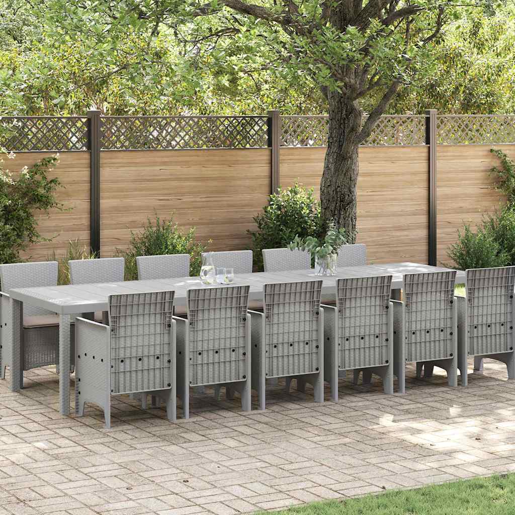 Tuin Eetset 13 pcs Lichtgrijs Polt riet is nu te koop bij PeponiXL, paradijselijk wonen!