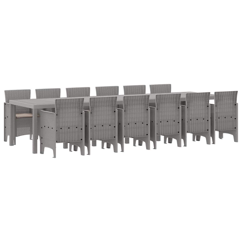 Tuin Eetset 13 pcs Lichtgrijs Polt riet is nu te koop bij PeponiXL, paradijselijk wonen!