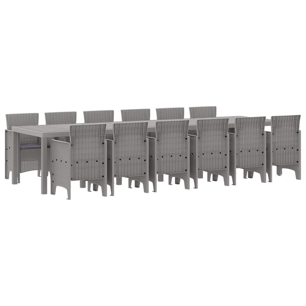 Tuin Eetset 13 pcs Lichtgrijs Polt riet is nu te koop bij PeponiXL, paradijselijk wonen!