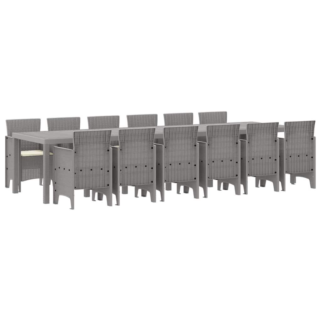 Tuin Eetset 13 pcs Lichtgrijs Polt riet is nu te koop bij PeponiXL, paradijselijk wonen!