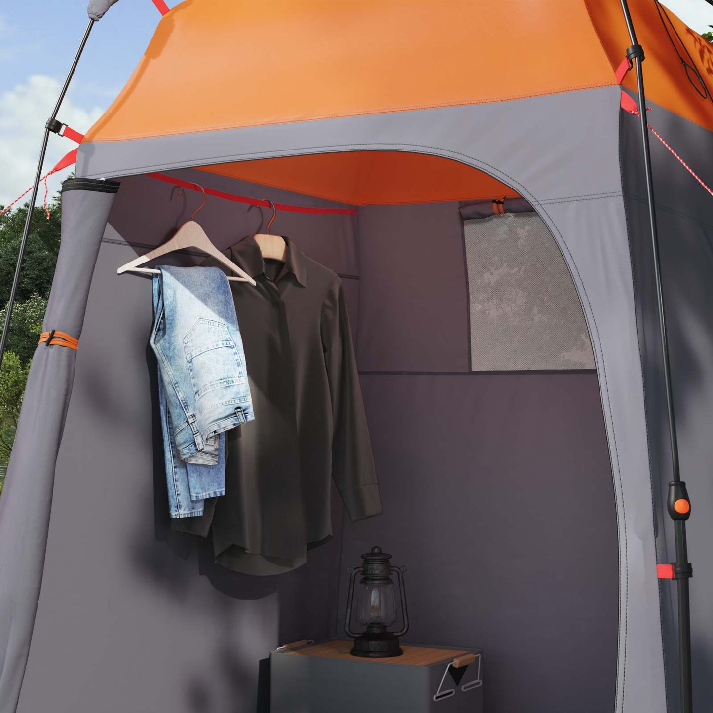 Instant Tent 2-Person Quick-Release met dak Grijs en Oranje is nu te koop bij PeponiXL, paradijselijk wonen!