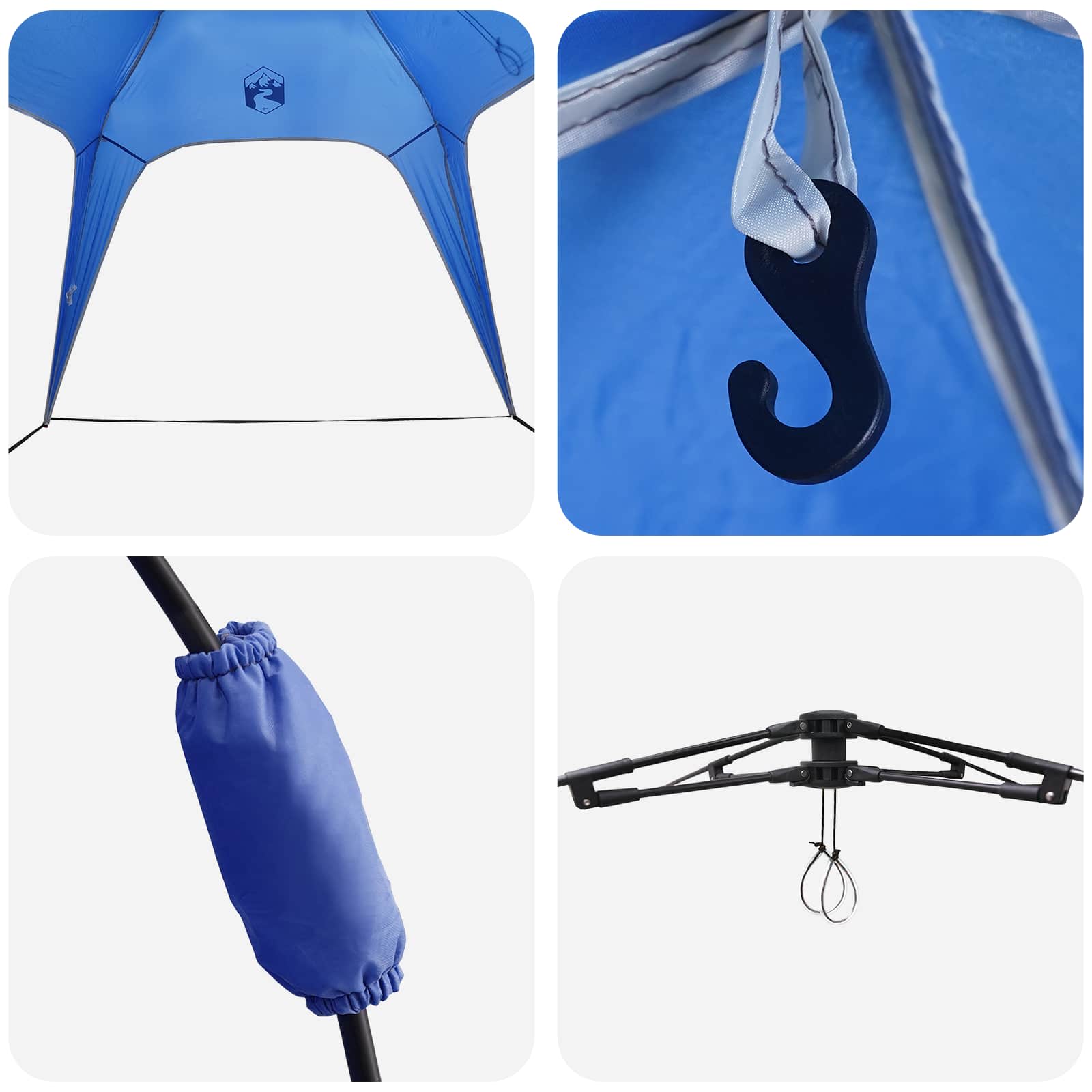 Instant Tent 4-Person Quick-Release Azure Blauw 185T Polyester is nu te koop bij PeponiXL, paradijselijk wonen!