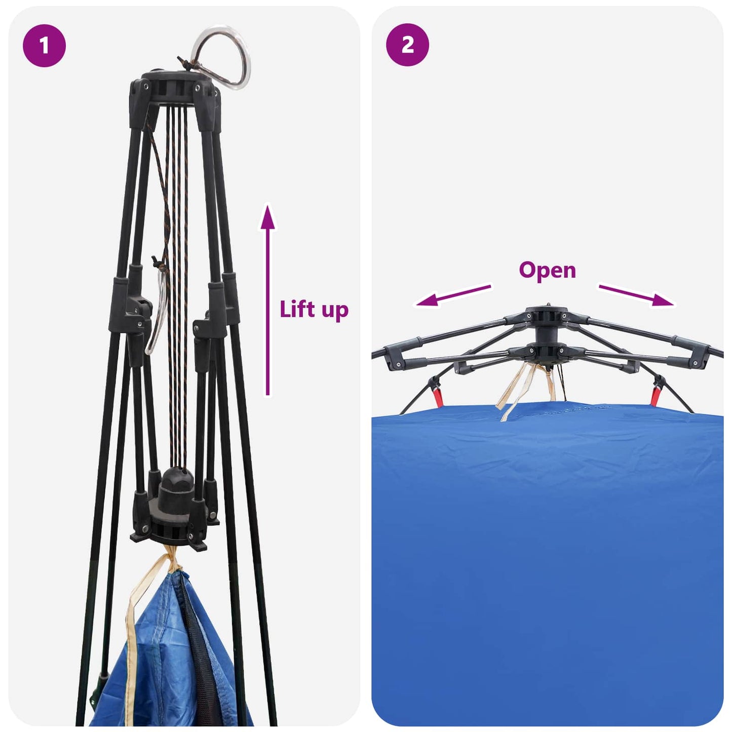 Instant Tent 4-Person Quick-Release Azure Blauw 185T Polyester is nu te koop bij PeponiXL, paradijselijk wonen!