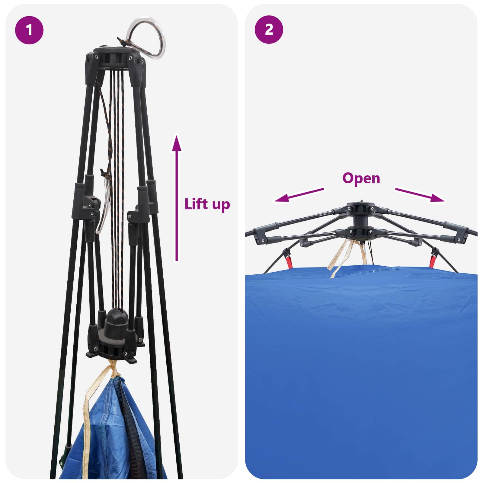 Instant Tent 4-Person Quick-Release Azure Blauw 185T Polyester is nu te koop bij PeponiXL, paradijselijk wonen!