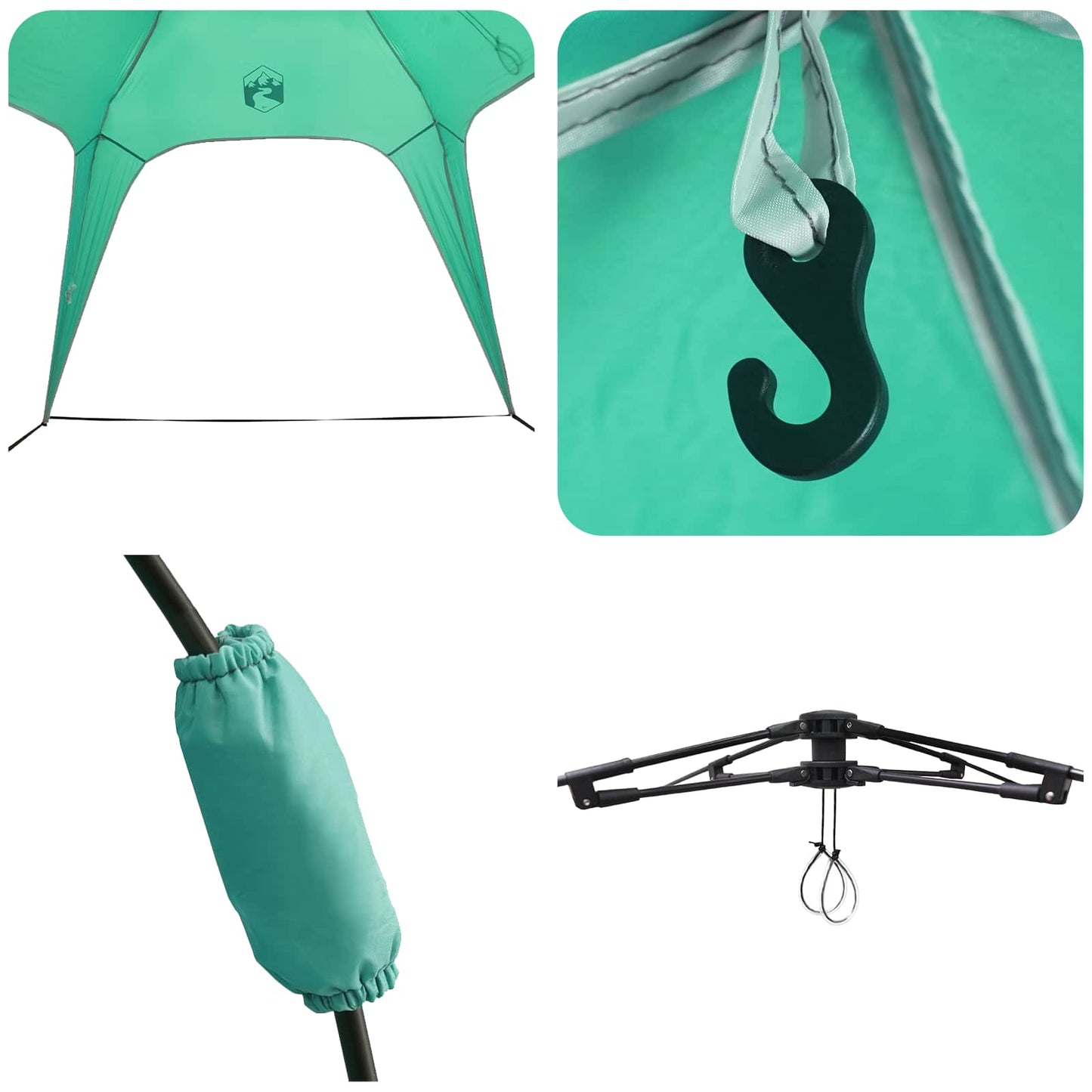 Instant Tent 4-Person Quick-Release Zeegroen 260 x 260 x 197 cm is nu te koop bij PeponiXL, paradijselijk wonen!