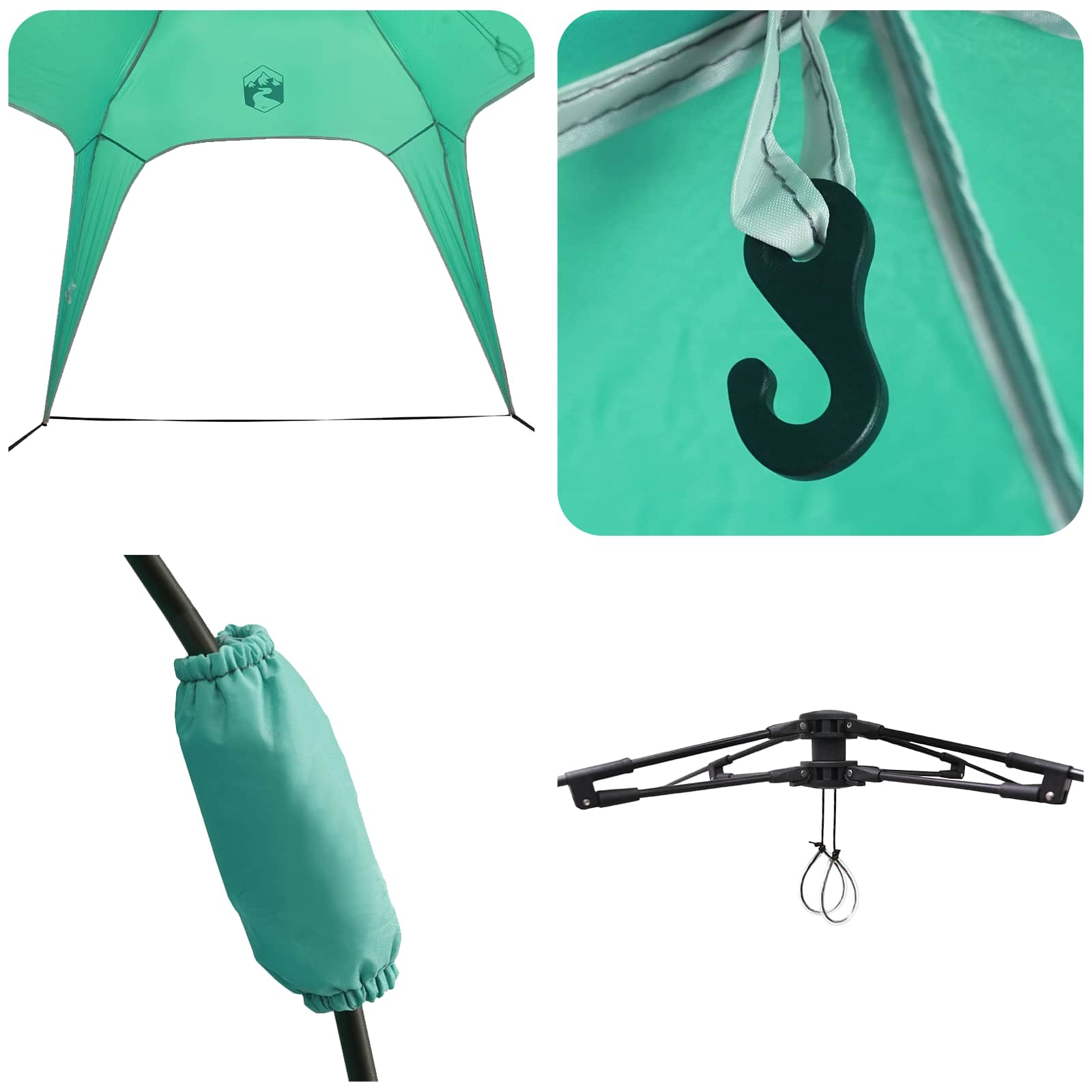 Instant Tent 4-Person Quick-Release Zeegroen 260 x 260 x 197 cm is nu te koop bij PeponiXL, paradijselijk wonen!