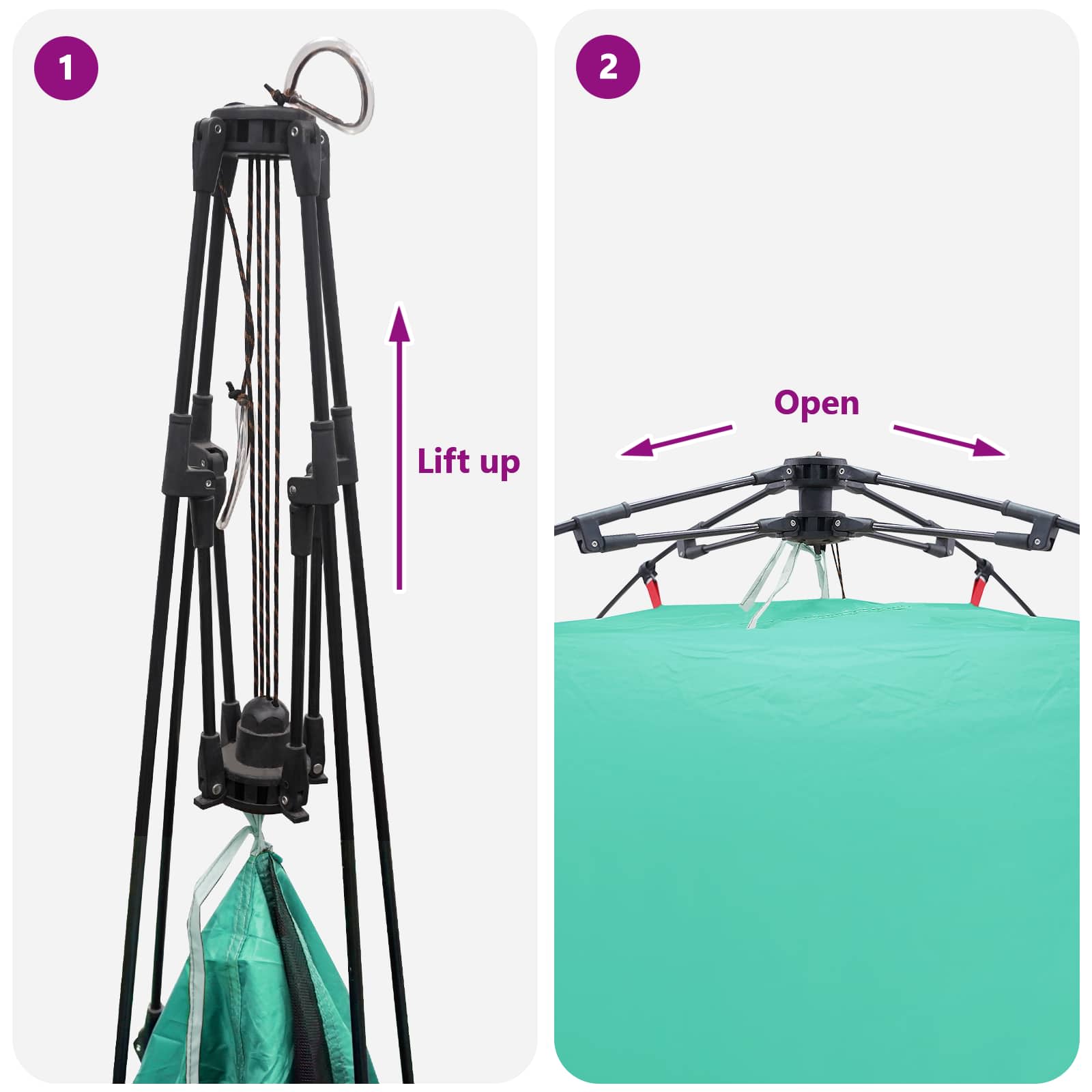 Instant Tent 4-Person Quick-Release Zeegroen 260 x 260 x 197 cm is nu te koop bij PeponiXL, paradijselijk wonen!