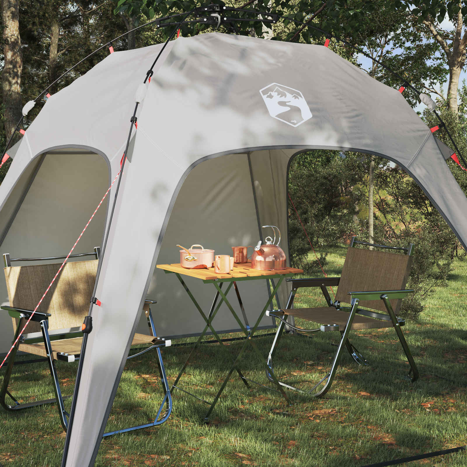 Instant Tent 4-Person Quick-Release Grijs 260 x 260 x 197 cm is nu te koop bij PeponiXL, paradijselijk wonen!
