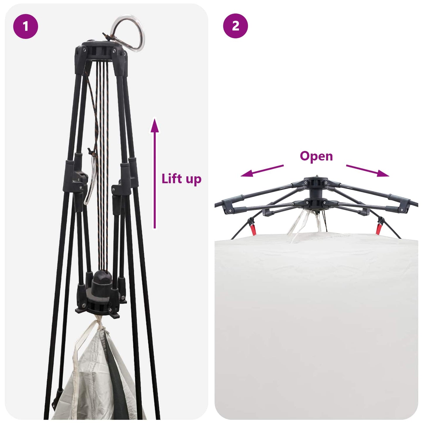 Instant Tent 4-Person Quick-Release Grijs 260 x 260 x 197 cm is nu te koop bij PeponiXL, paradijselijk wonen!