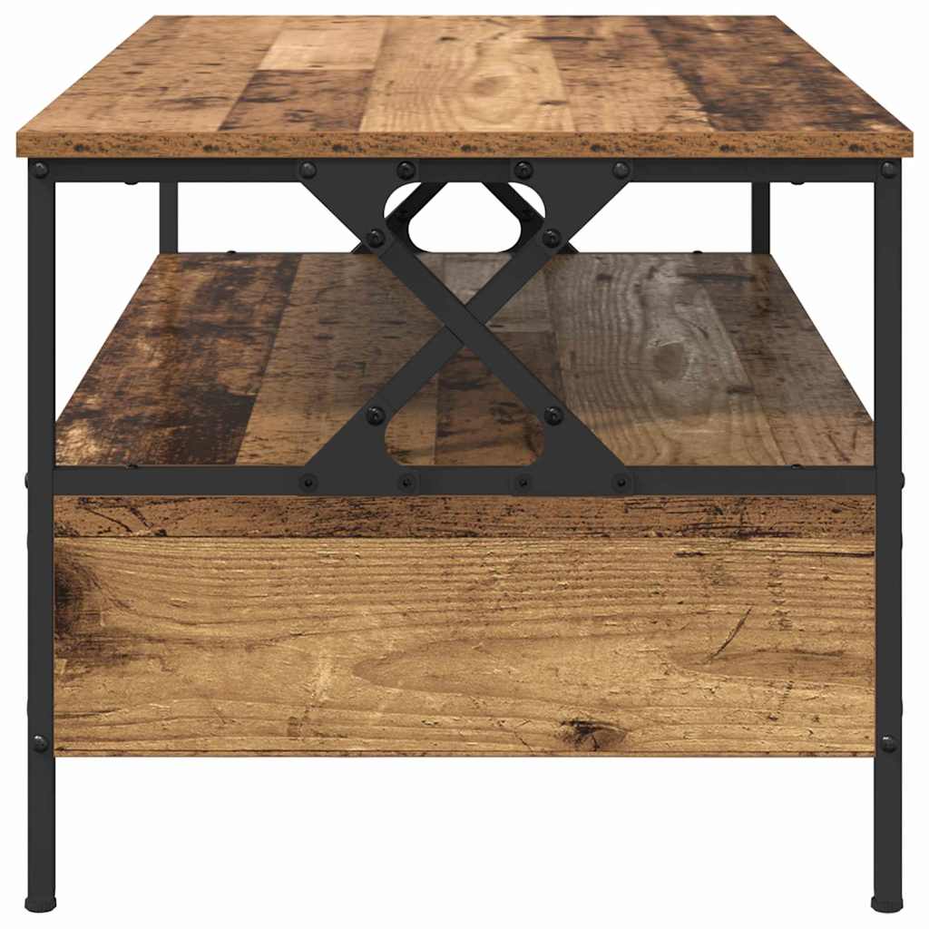 Salontafel with Drawer Oud hout 100 x 51 x 45 cm Bewerkt hout is nu te koop bij PeponiXL, paradijselijk wonen!