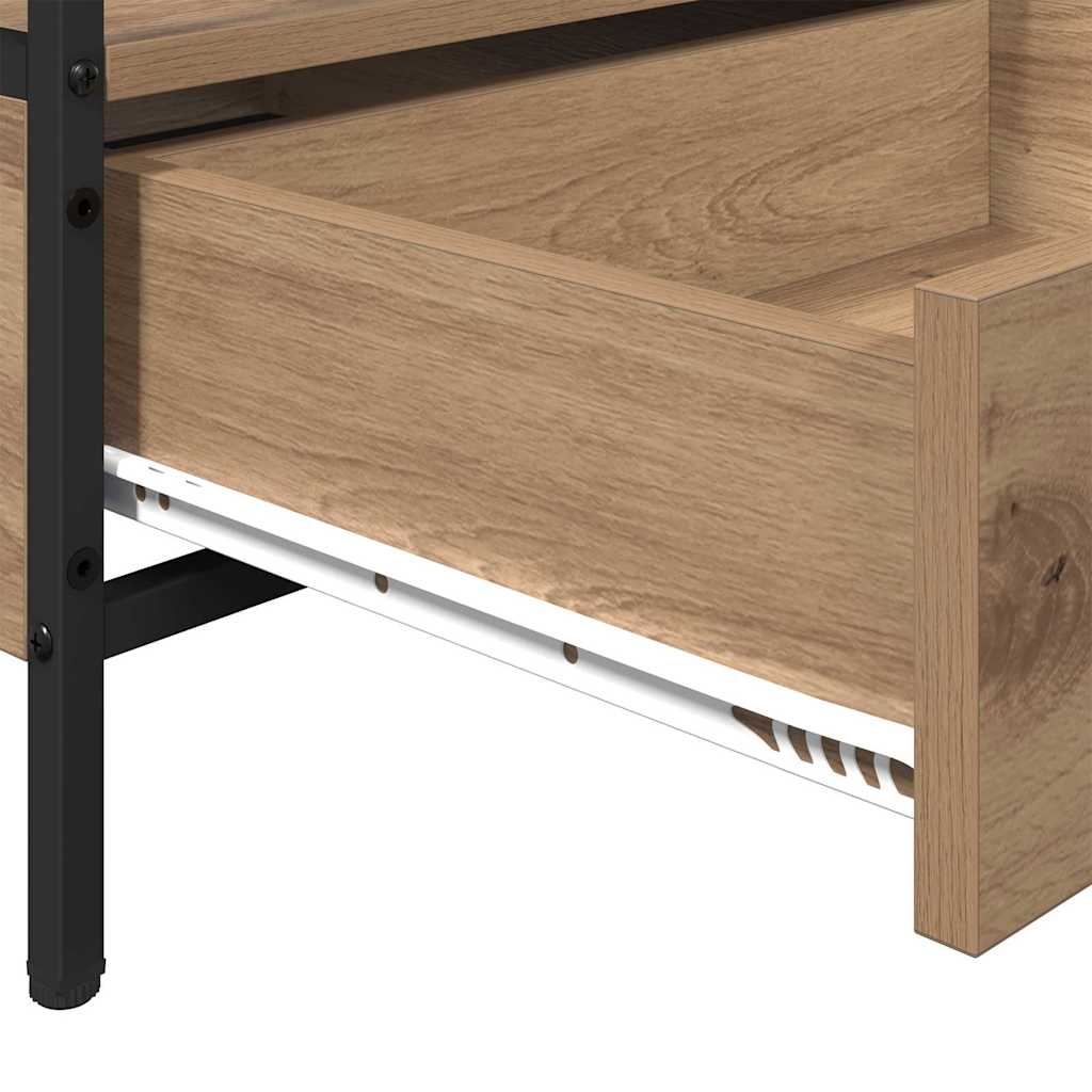 Salontafel with Drawer artisanaal eikenkleurig 100 x 51 x 45 cm is nu te koop bij PeponiXL, paradijselijk wonen!