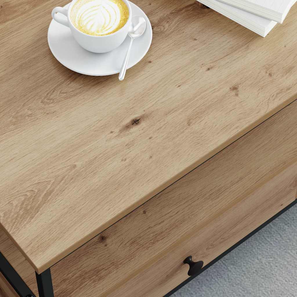 Salontafel with Drawer artisanaal eikenkleurig 100 x 51 x 45 cm is nu te koop bij PeponiXL, paradijselijk wonen!