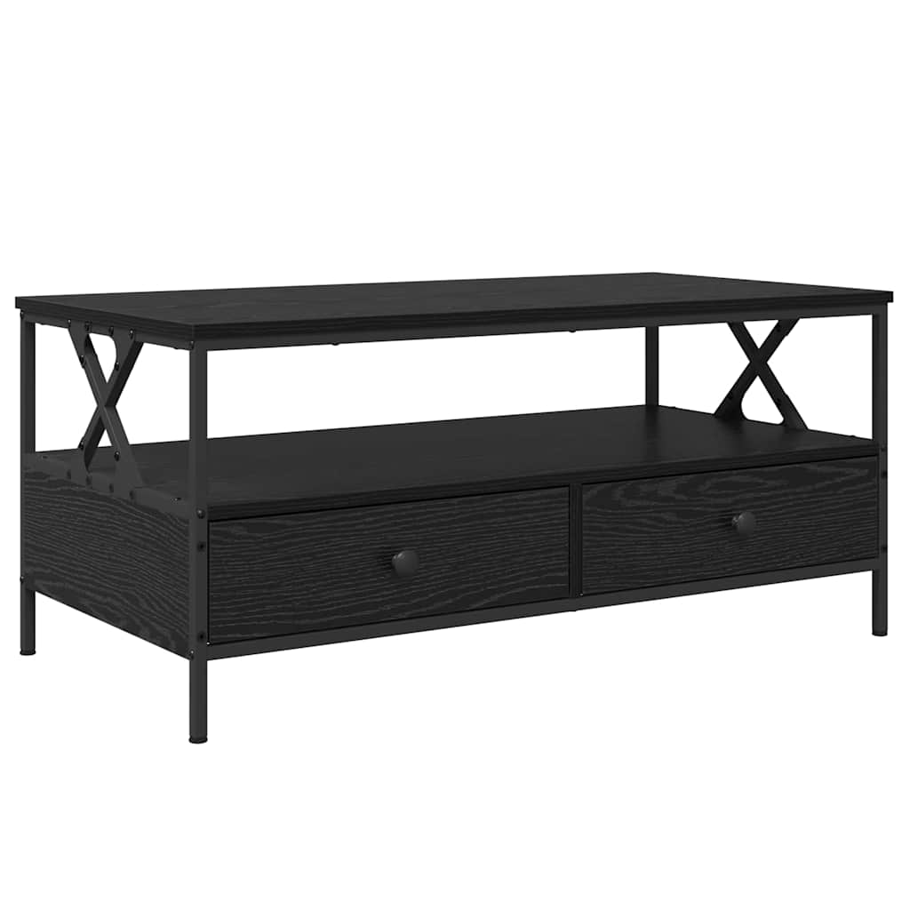 Salontafel Zwart eiken 100 x 51 x 45 cm Bewerkt hout is nu te koop bij PeponiXL, paradijselijk wonen!