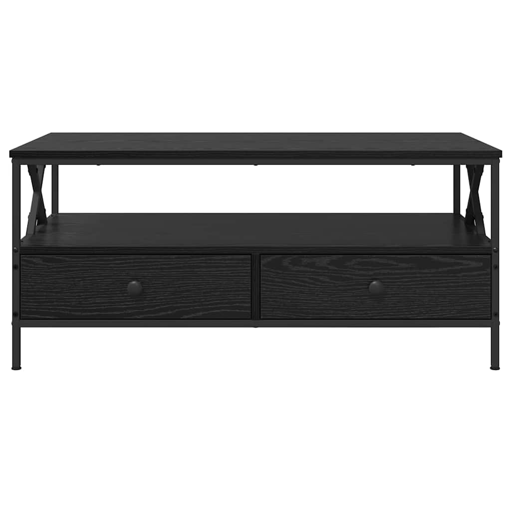 Salontafel Zwart eiken 100 x 51 x 45 cm Bewerkt hout is nu te koop bij PeponiXL, paradijselijk wonen!