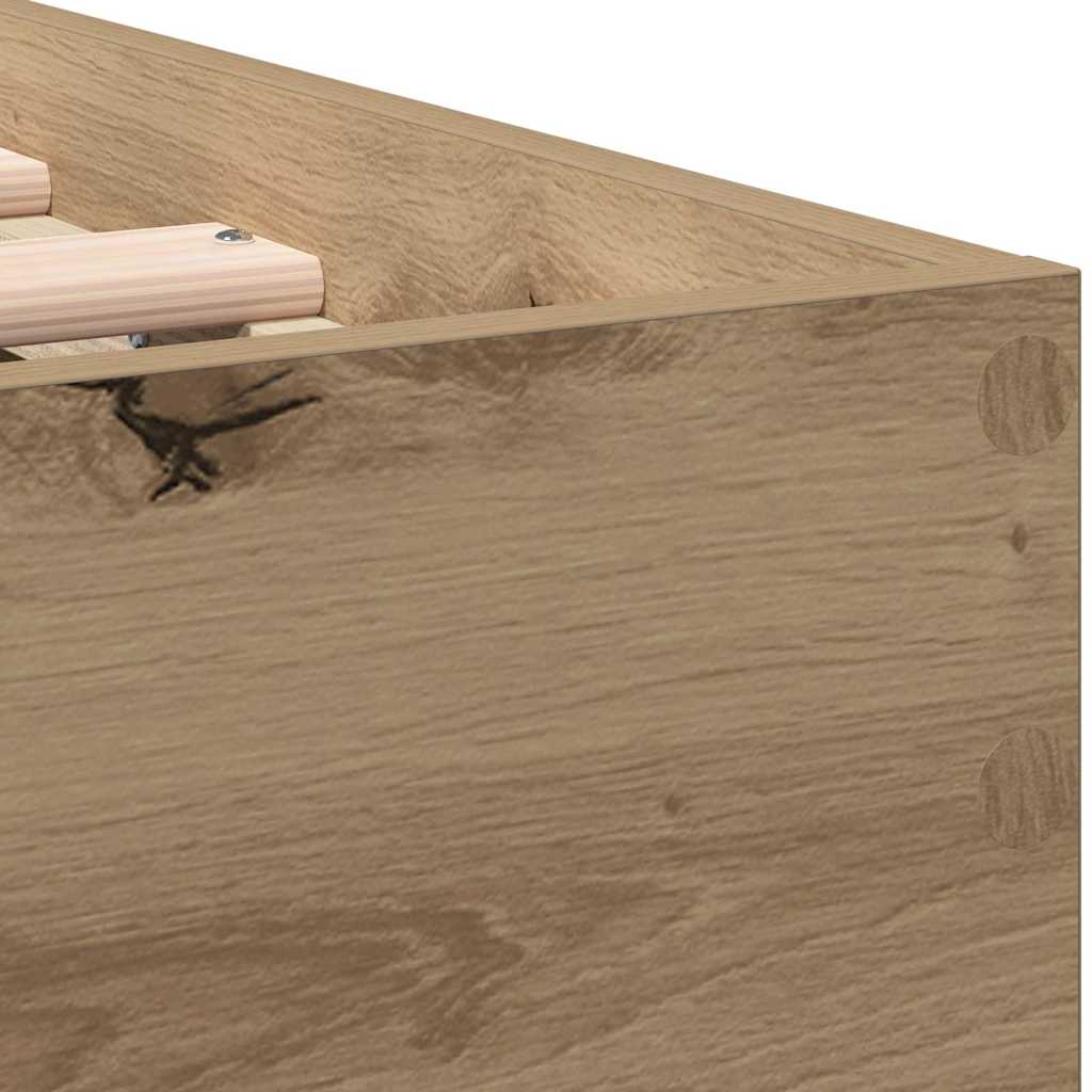 Bedframe Artisan Eiken 203 x 95 x 70 cm Bewerkt hout is nu te koop bij PeponiXL, paradijselijk wonen!
