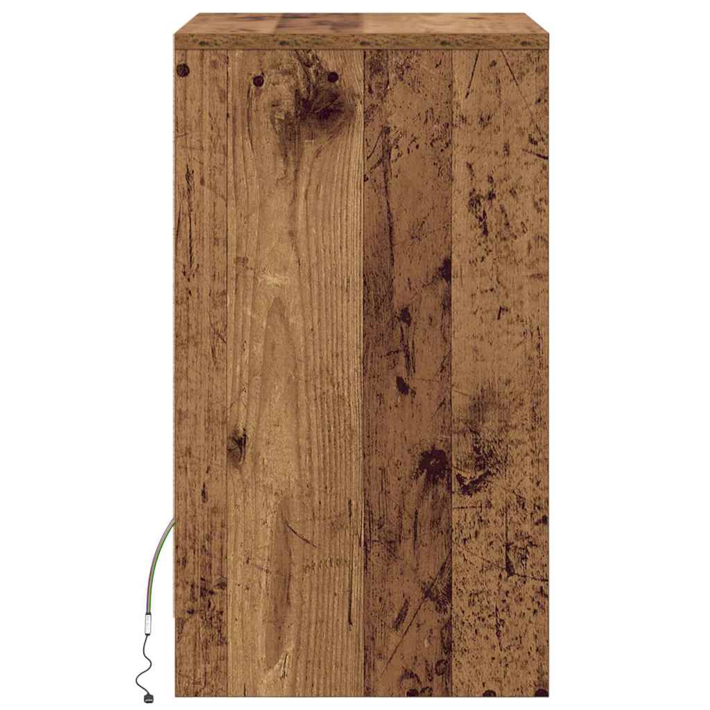 LED Bedside Kast 2 pcs Oud hout 38 x 34 x 61 cm Bewerkt hout is nu te koop bij PeponiXL, paradijselijk wonen!