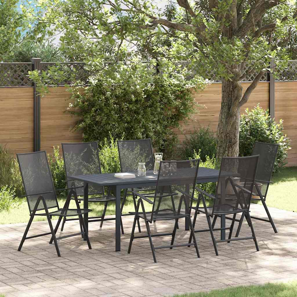 Tuin eettafelset 7 pcs Antraciet Poedercoating staal is nu te koop bij PeponiXL, paradijselijk wonen!