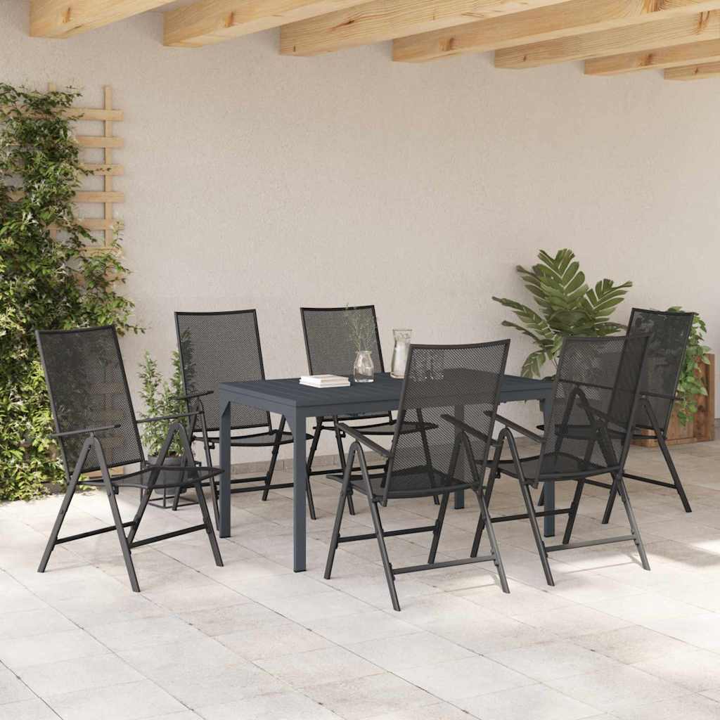 Tuin eettafelset 7 pcs Antraciet Poedercoating staal is nu te koop bij PeponiXL, paradijselijk wonen!