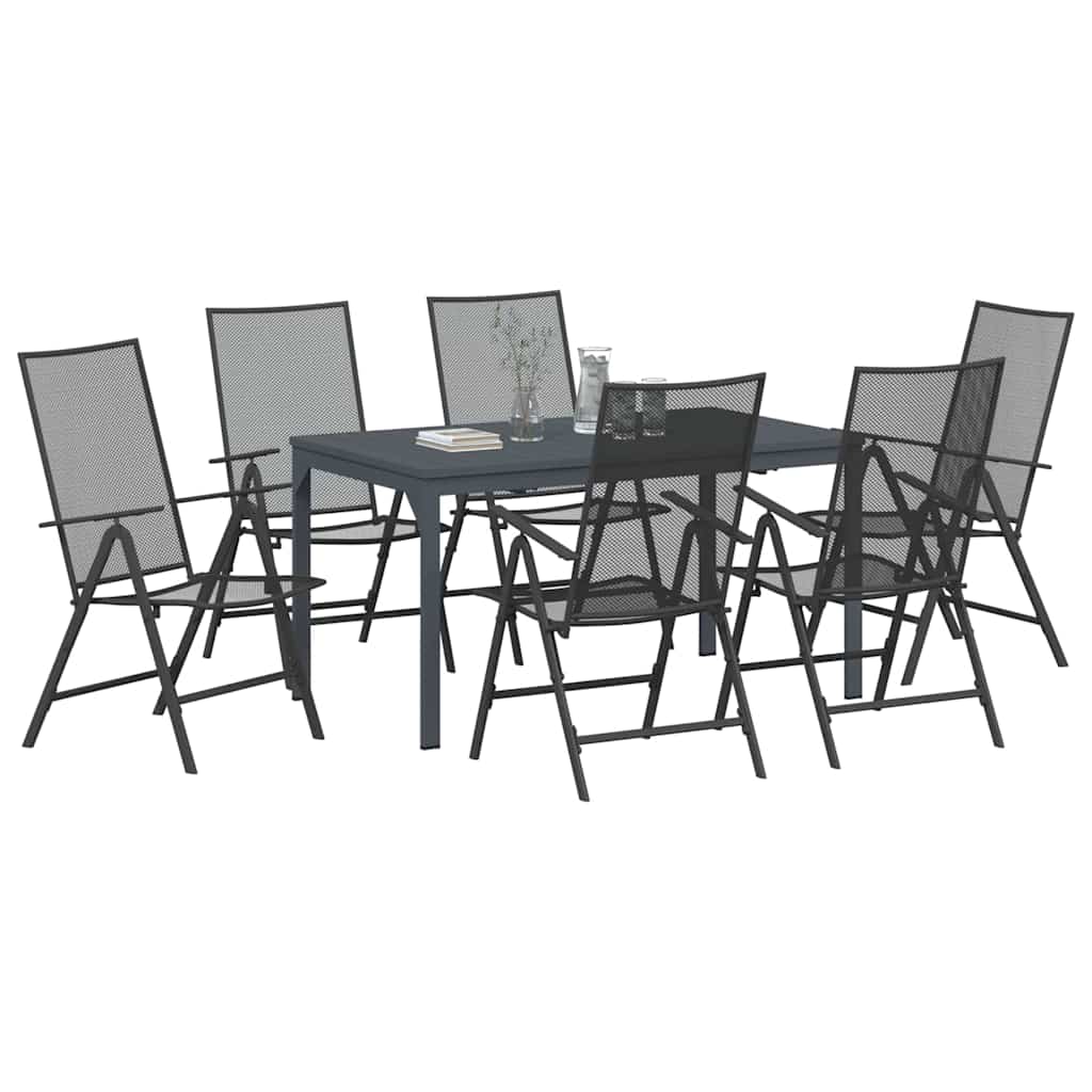 Tuin eettafelset 7 pcs Antraciet Poedercoating staal is nu te koop bij PeponiXL, paradijselijk wonen!