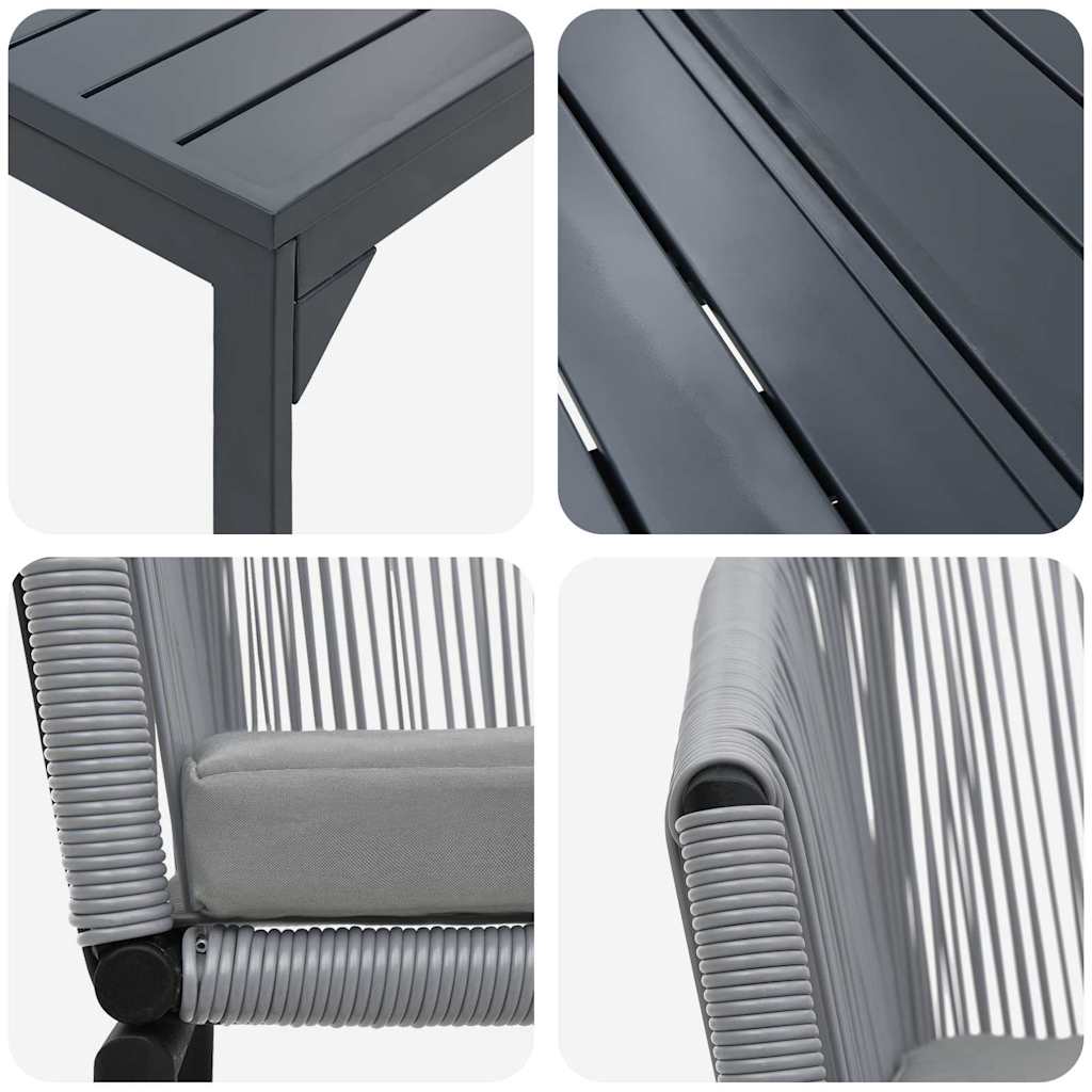 Tuin eettafelset 7 pcs Grijs poly rattan is nu te koop bij PeponiXL, paradijselijk wonen!