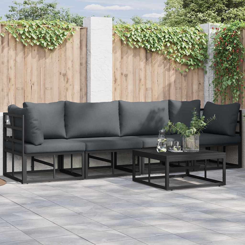 Tuinbankenset 4 pcs Zwart Metaal is nu te koop bij PeponiXL, paradijselijk wonen!